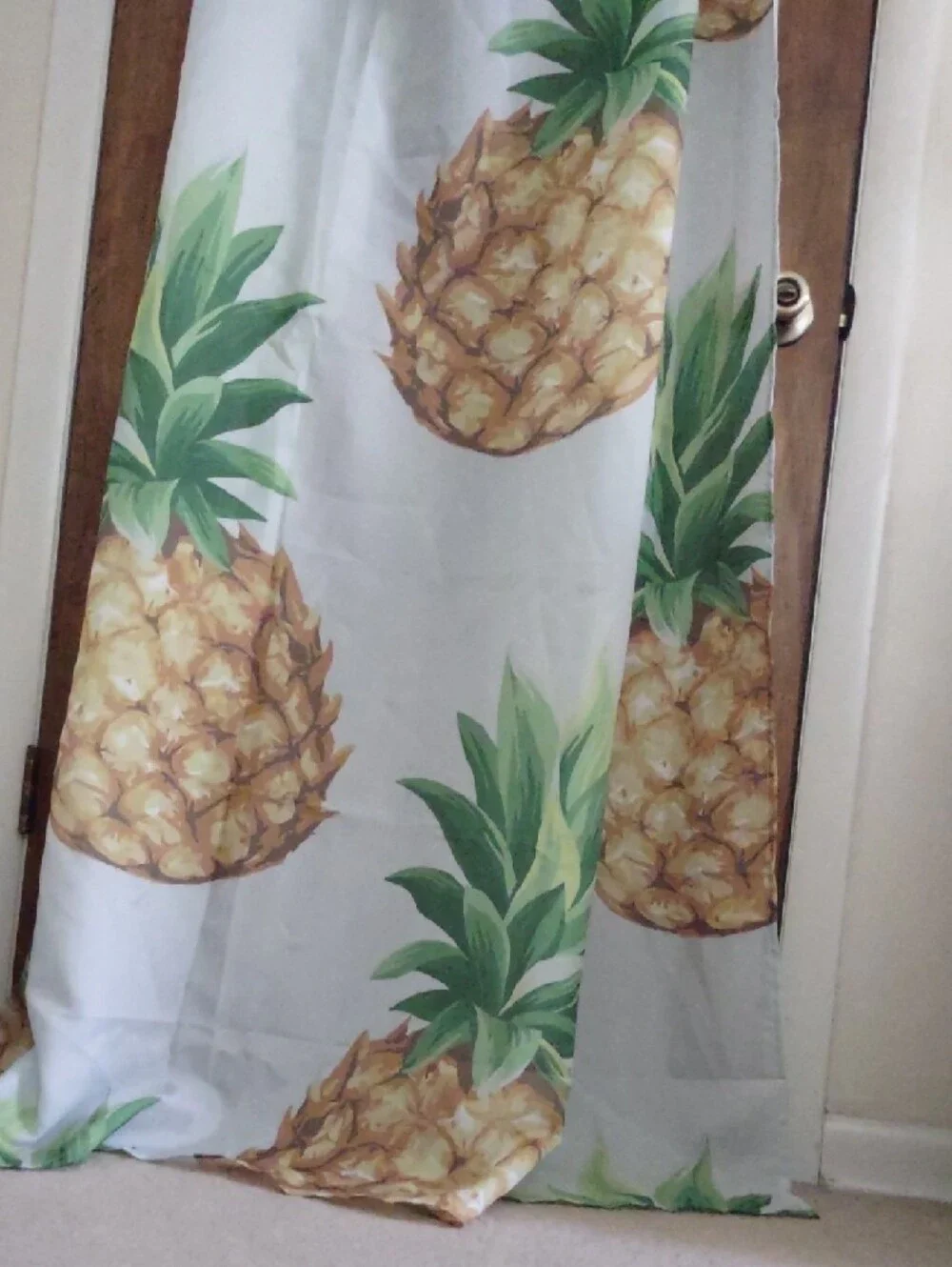 Pineapple Large Print Shower Curtain - Tropical Home Accent
